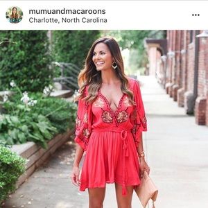 Free People Cherry Red Tone Dress